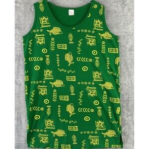 Island Tees Tank Top Mens One Size Jamaica Sleeveless Shirt All Over Print *Read